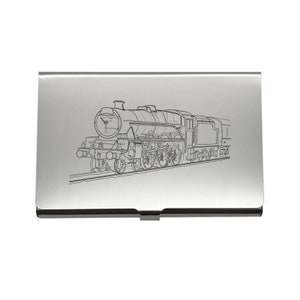 Personalisierter Steam Train Steel Kartenhalter - Business Kreditkartenetui - Graviertes Eisenbahnarbeiter Verkaufsförderungsgeschenk