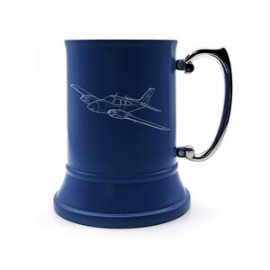Personalised Beechcraft Baron Aircraft Stainless Steel Tankard - Superb Pilots, Wedding, Retirement, Birthday Boxed Gift