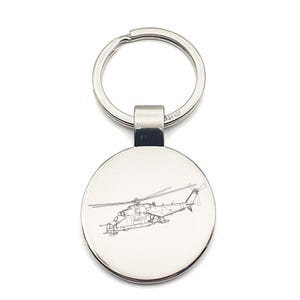 Personalised Mi24 Hind Helicopter Keyring  - Choose Design - Military Pilot Aviation Themed House Keys Keychain Work Office Gift