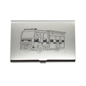 Personalisierte Feuerwehrauto-Kartenhalter - Hält 7 Kreditkarten / 12 Biz-Karten - Hervorragendes Feuerwehrmann-Sicherheitsbeauftragten-Geschenk