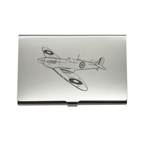 Supermarine Spitfire Aircraft Steel Business Kreditkarten Halter - Vintage Museum 2 Weltkrieg Jagdflugzeug Marketing Geschenk