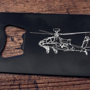 Apache Helicopter Bottle Opener - can be Personalised - Superb Pilots Military Aviation Birthday Souvenir Gift