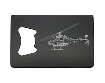 Bell Jet Ranger Helicopter Bottle Opener Selection -  Pilot Flying Club Aviation themed Birthday Christmas Gift Idea for Home or Bar