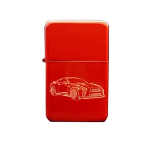 Isqueiro à prova de vento para carro esportivo Nissan GTR - Idéia de presente ao ar livre para proprietário fumante de qualidade premium