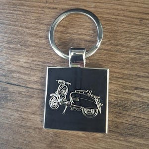 Personalised Lamb Scooter Keyring - Choose Design - Moped Rider Scooter Club House Keys Keychain Work Office Gift