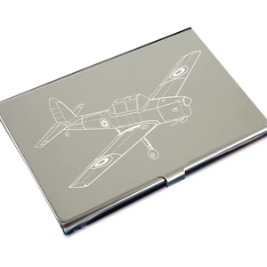 Personalisierte Chipmunk Vintage Flugzeug Stahl Kredit Visitenkartenhalter - Superb Pilot Instruktor Museum Restaurierung Marketing Geschenkidee