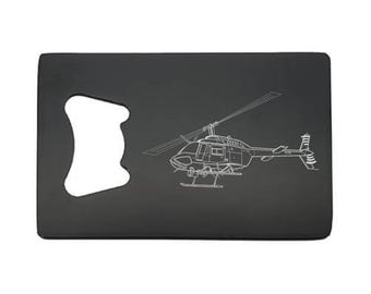 Bell Jet Ranger Police Helicopter Bottle Opener Selection -  Pilot Flying Club Aviation themed Birthday Christmas Gift Idea for Home or Bar