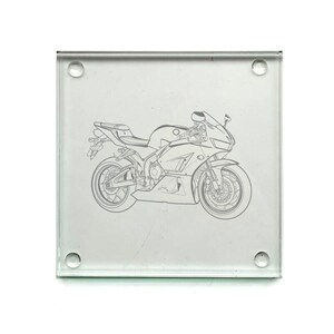 Hon Fireblade Motorcycle Drinks Coaster Selection - Motorbike Bikers Gift for Home Work Office Table - Presentation Box - Select Style