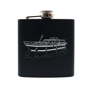 Cantil personalizado Stevens 1140 Canal Yacht - 6 oz, escolha de cores - Ideia de presente para tripulação de cruzeiro fluvial com tema náutico
