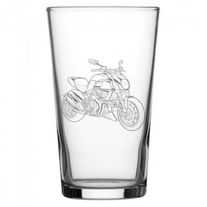 Personalised Duc Diaval Motorcycle Conical Beer Glass - Superb Bikers Motorbike Enduro Offroad Birthday Retirement Wedding Gift