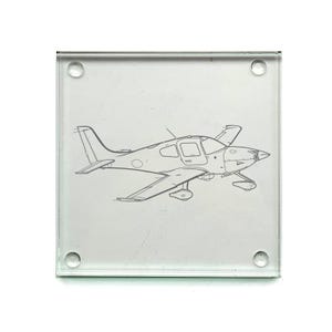 Cirrus SR20航空機型ドリンクコースターセレクション - 航空パイロットをテーマにしたギフト（自宅、職場、オフィス用） - ギフトボックス入り - スタイルを選択