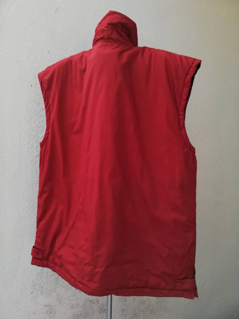 Vintage KANGOL Embroidered Logo Red Puffer Vest Medium Size
