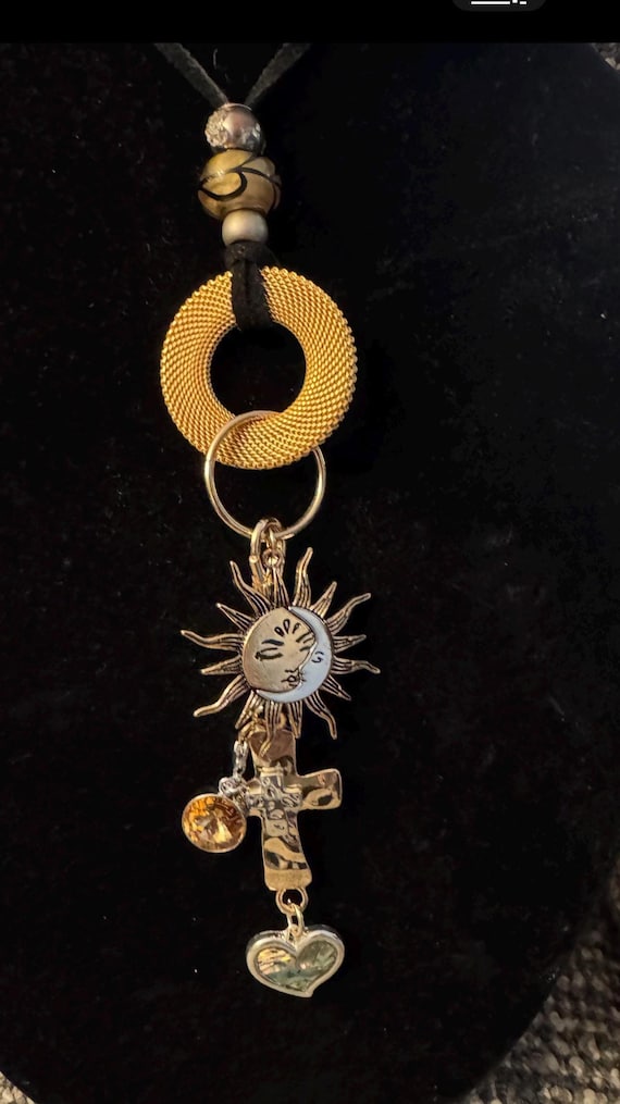 Sun and Moon Leather Necklace