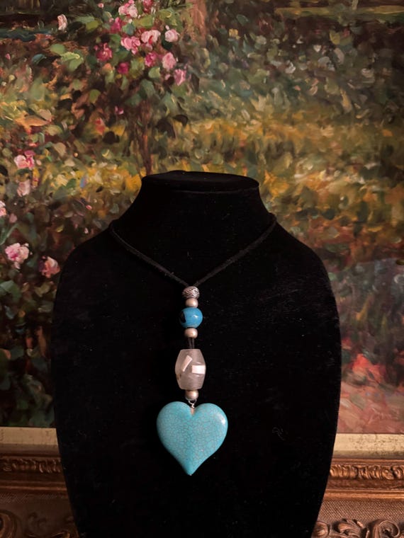 Heart Necklace with Glass beads