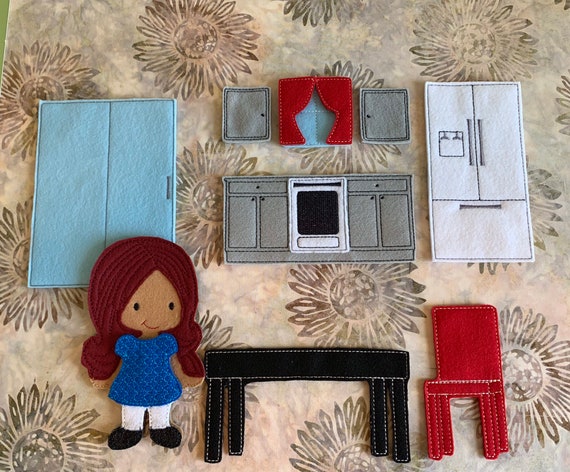 Felt Non Paper Doll Kitchen Furniture Free Shipping Etsy