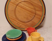 Extremely rare Fiesta-Wood lazy susan manufactured by the G.H. Specialty Co. in Milwaukee, Wisconsin, 1938.