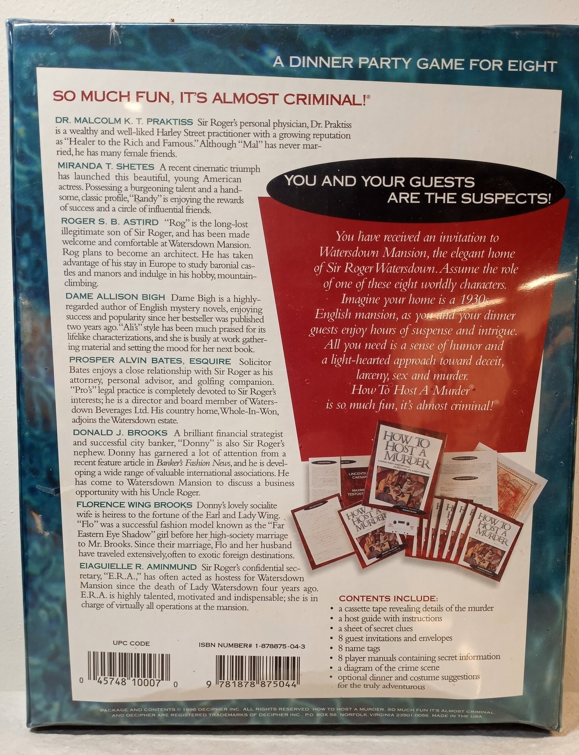 How to Host a Murder. Dinner Party Game for Eight People. New in ...
