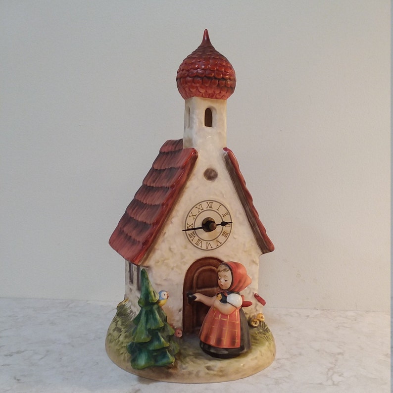 Rare Hummel Chapel Time Clock, 10.5 Tall. Marked Goebel, W. Germany
