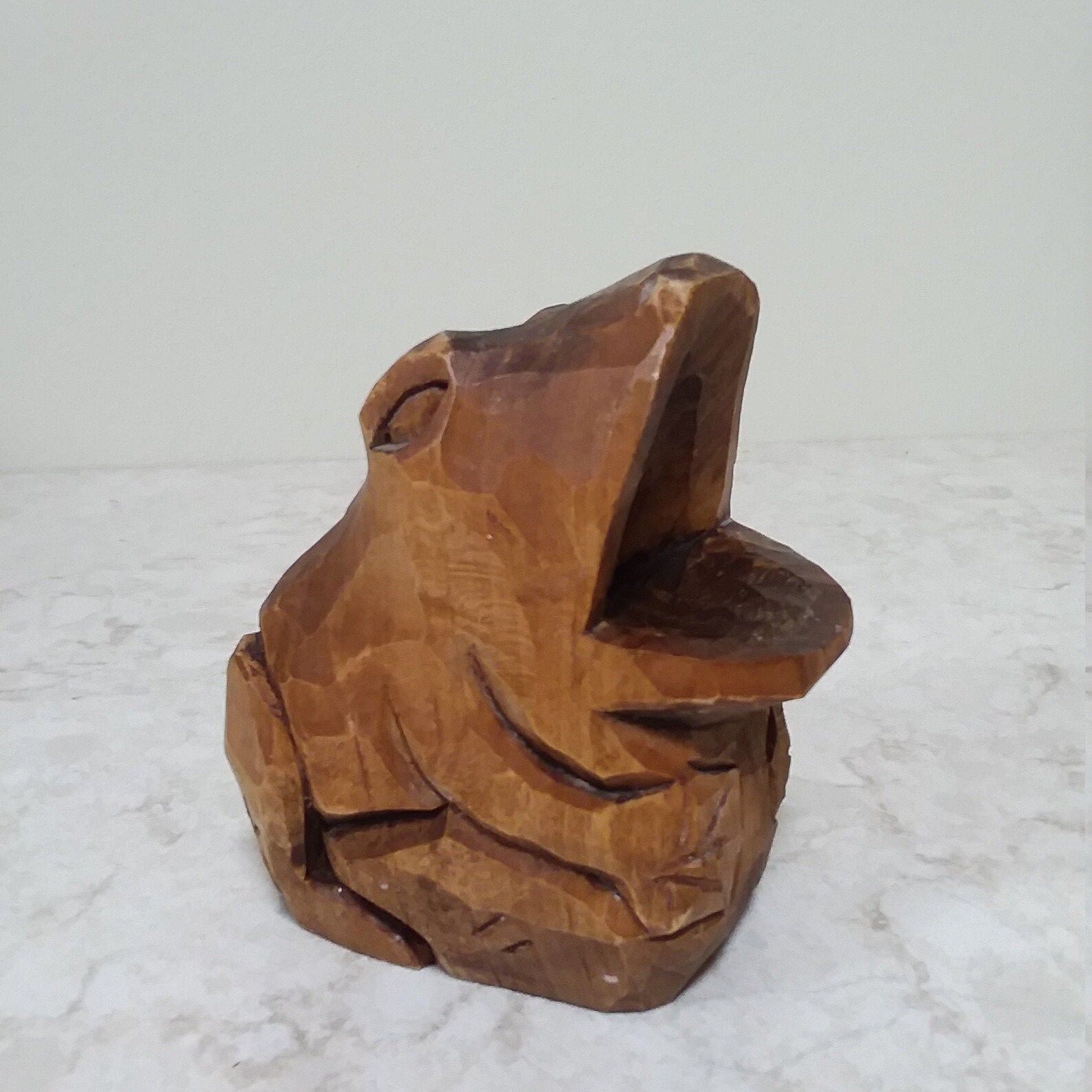 Rustic Primitive Handcarved Wooden Frog. Probably Basswood. Etsy