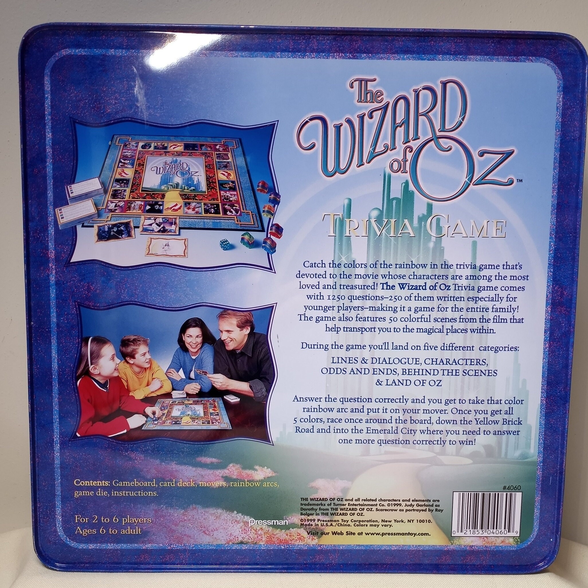 Wizard of Oz Trivia Game in Sturdy Colorful Metal Box. Trivia Etsy