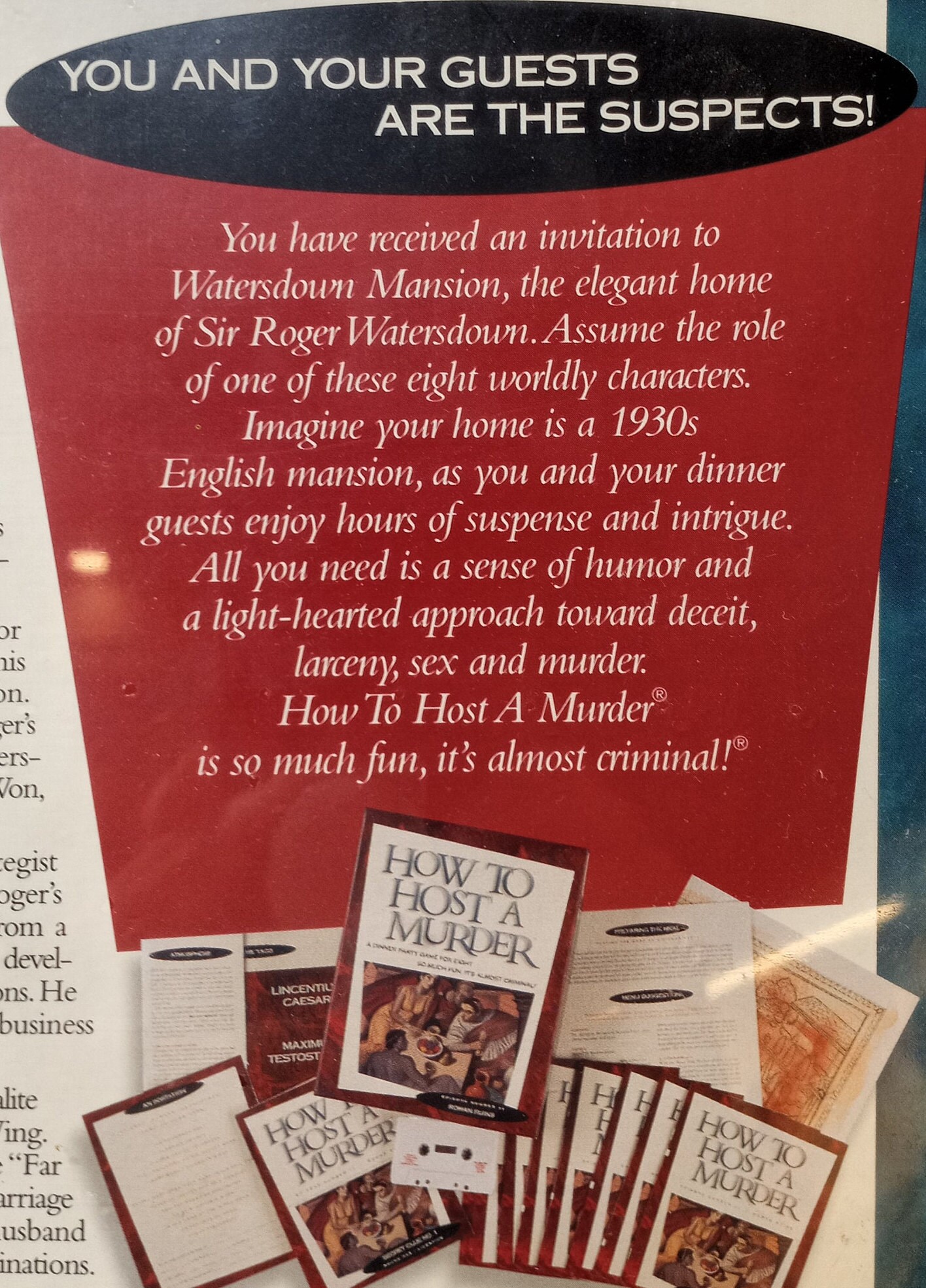 How to Host a Murder. Dinner Party Game for Eight People. New in ...