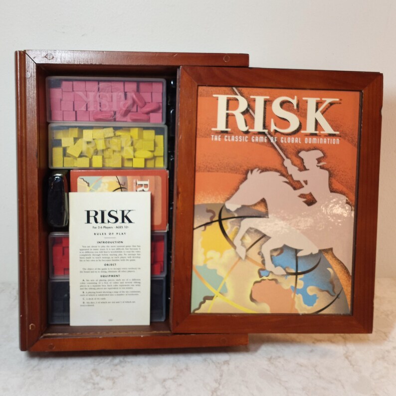 Risk Board Game. Vintage Risk Bookshelf Edition. Handy Wood Etsy