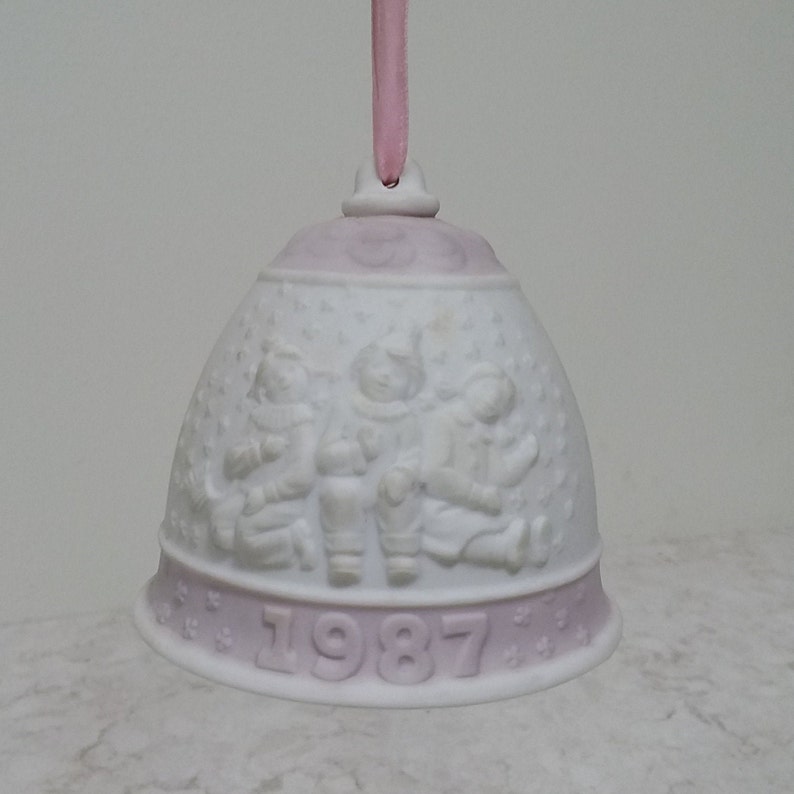Lladro Collectible Christmas Bell 1987. Matte Porcelain Etsy