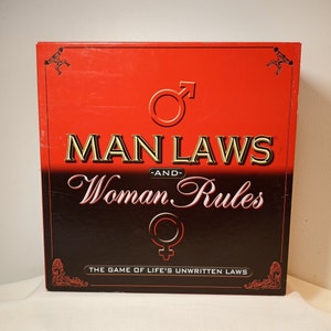 Man Laws and Woman Rules game. A conversation game about life&#39;s unwritten laws.