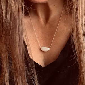 White Freshwater Biwa Pearls and 14k-Gold-Filled or Sterling Silver Necklaces, Interesting and Unusual