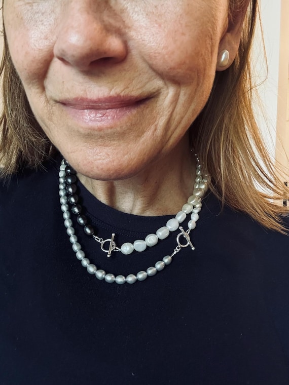 Two-Colour Freshwater Pearl Strands