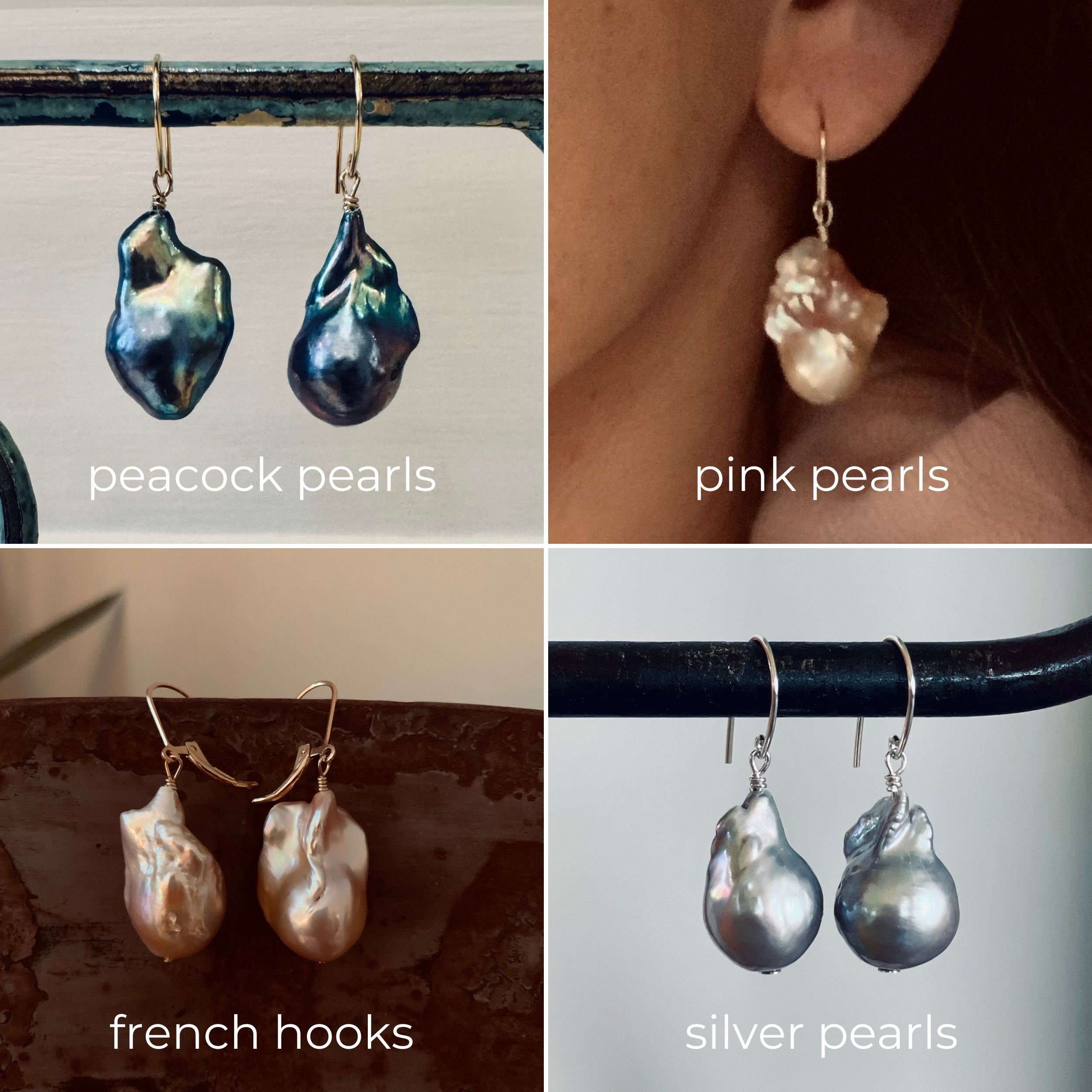 Pink pearl drop earrings silver best sale