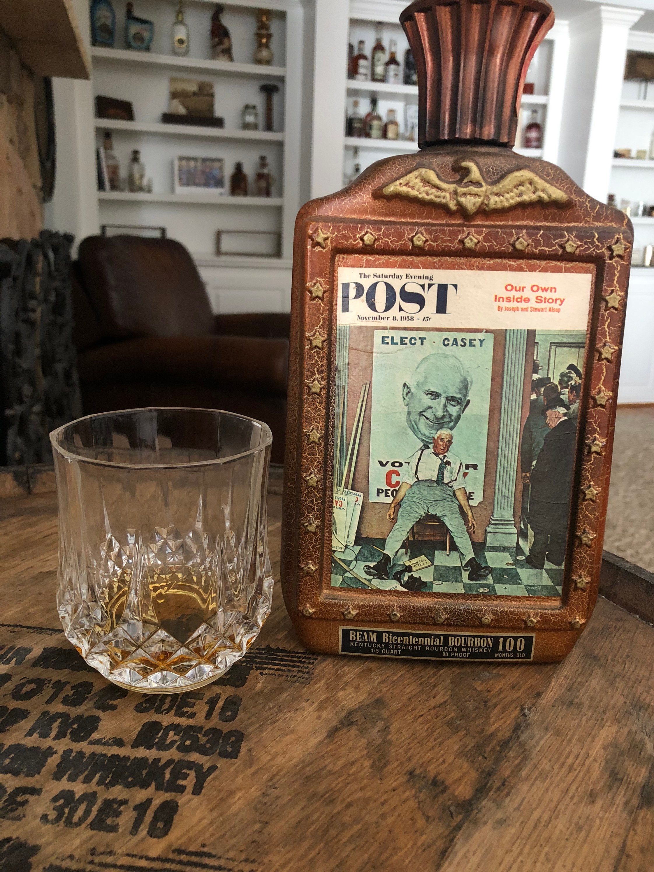 SALE 1976 Jim Beam Bourbon Decanter Norman Rockwell Elect Etsy