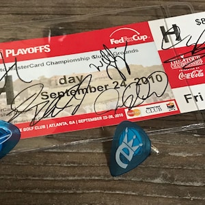 Collective Soul Guitar Cufflinks + Autographed Ticket - Authentic Memorabilia Collection
