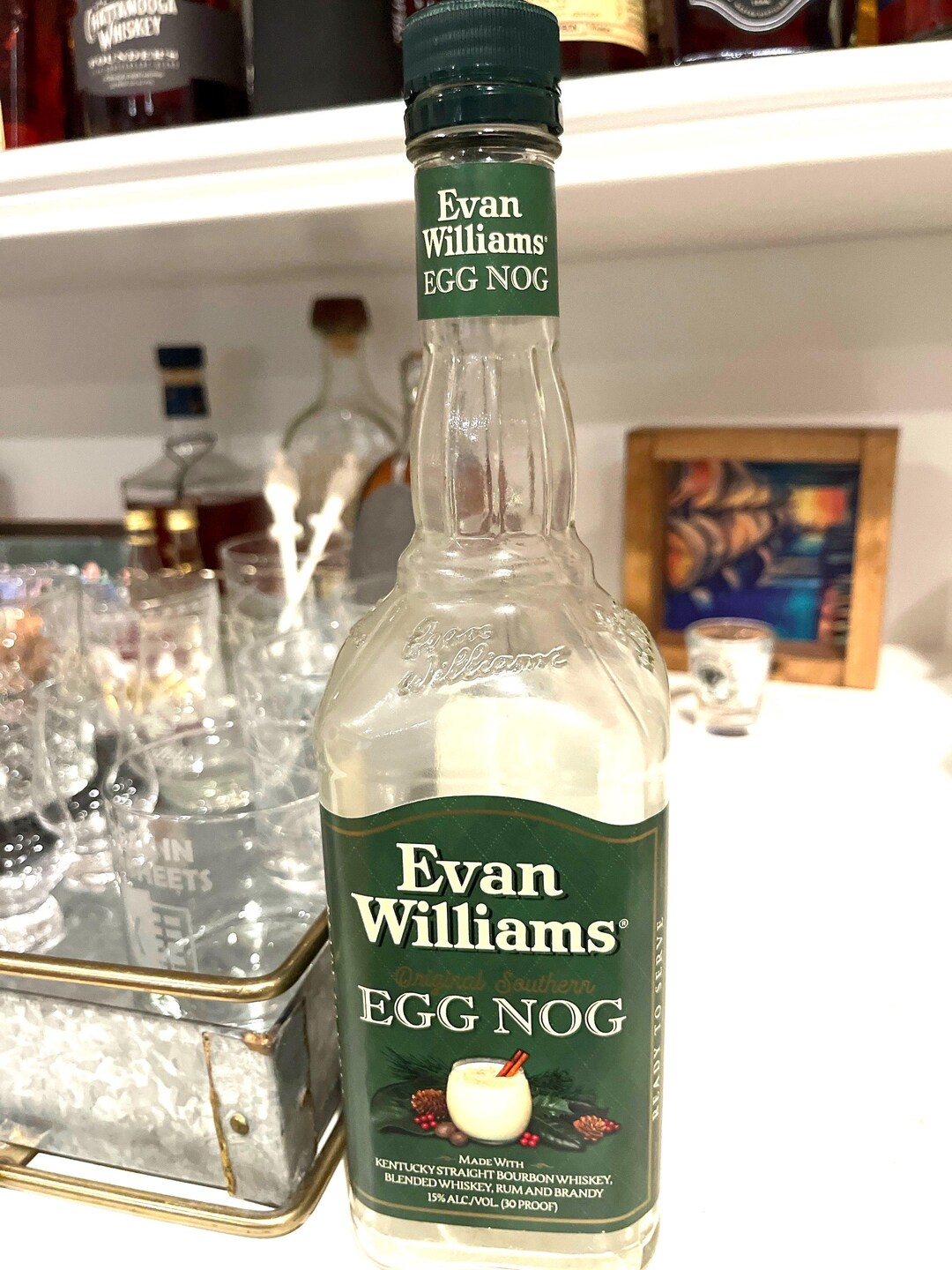 Evan Williams Egg Nog Empty Bottle - Etsy
