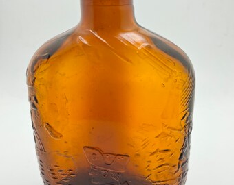 Rare Old Amber George Washington Antique Half Pint Empty Bourbon Bottle
