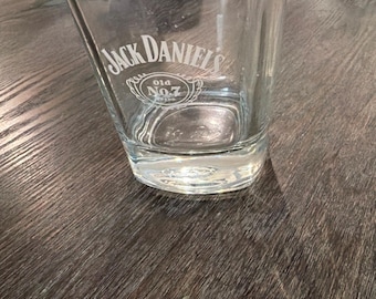 JACK DANIELS Tennessee Whiskey Rocks Glass - 3.5 inch tall with Jack’s signature laser enscribed on bottom, Never Used - Distillery Release