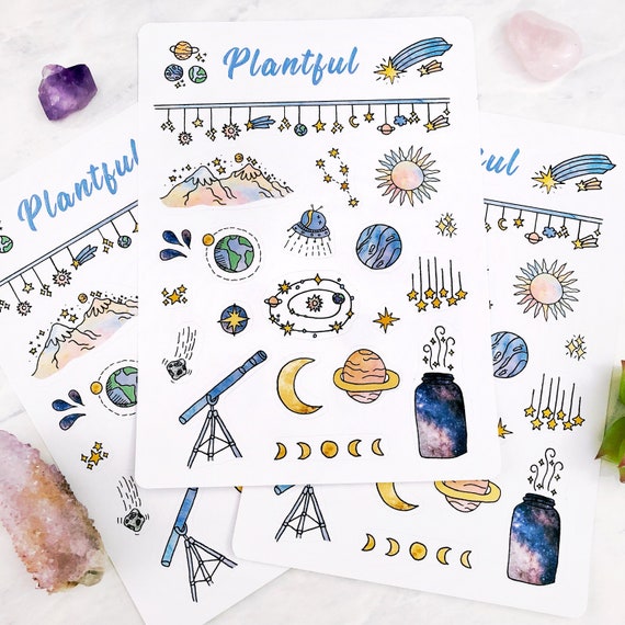 Galaxy Magic Stickers Decorative Bullet Journal Planner Stickers Galaxy Magic Stickers Decorative Bullet Journal Planner Stickers