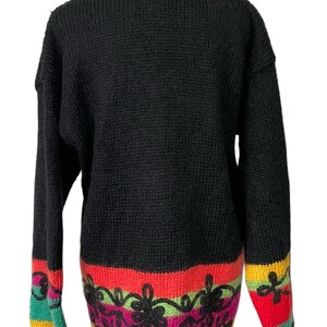Vintage The Limited Sweater Colorful Neon 1980s Fuzzy Mohair V-Neck Women’s M/L image 6