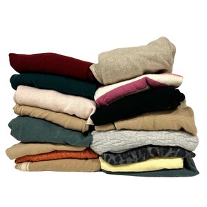 Cashmere (almost all) Sweaters Lot of 16 Cutter Repurpose Crafting Stains Holes