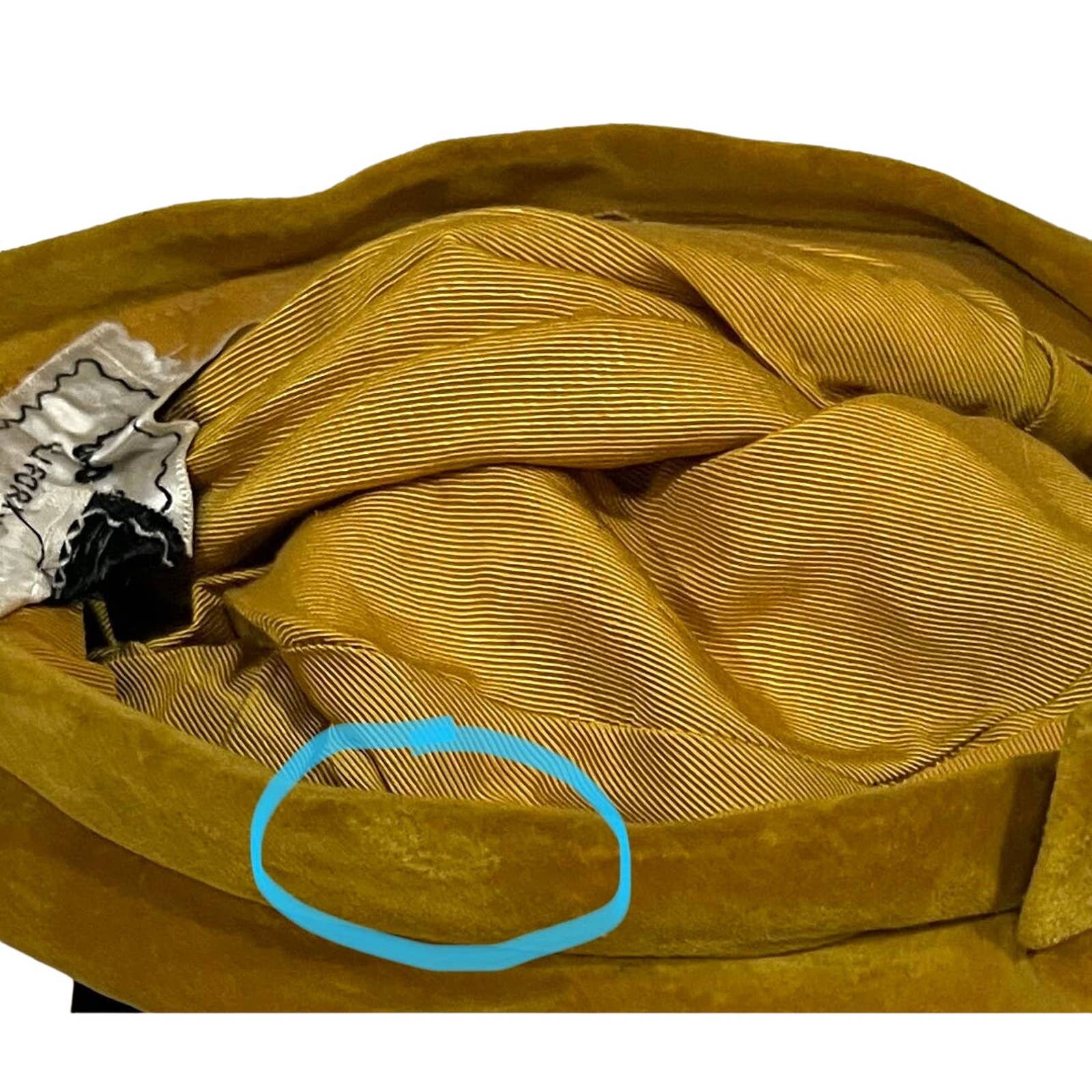 Roos Bros California Vintage Women’s Hat 50s Mid Century Golden Velvet Beret 1950 main image 3