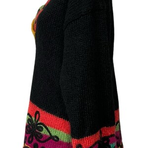 Vintage The Limited Sweater Colorful Neon 1980s Fuzzy Mohair V-Neck Women’s M/L image 5