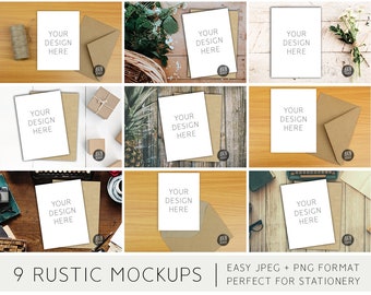 Download Rustic Mockup Bundle 9 Realistic Mockups 5x7 Card Mockups Wedding Stationery Mockup Jpeg Png Digital Files Commercial Use Free Psd Mockups Templates Premium Downloads PSD Mockup Templates