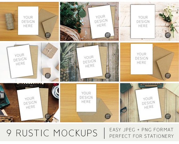 Rustic Mockup Bundle 9 Realistic Mockups 5x7