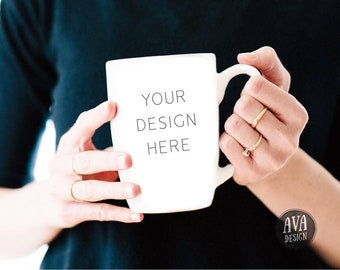 Download Free Mug Mockup Woman Holding Mug Coffee Mockup White Coffee Cup Coffee Stock Photo Jpeg Digital File Commercial Use 100 Logo Psd Vector Mockup Templates PSD Mockup Template