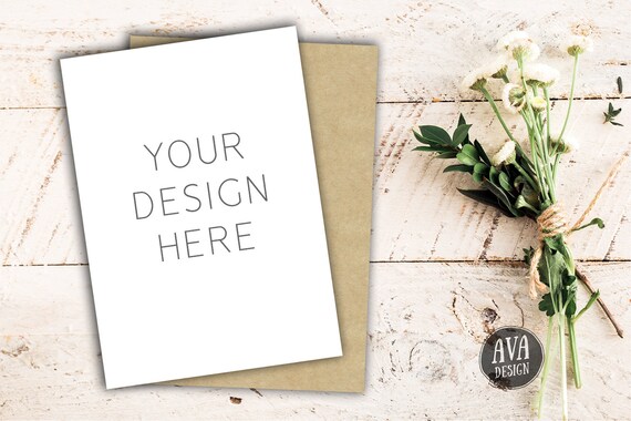Rustic Mockup Wedding Stationery Mockup Flatlay 5x7 Card Etsy