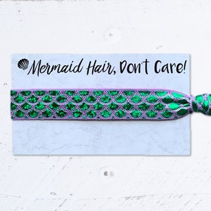 MERMAID HAIR Don't Care Hair Tie - Birthday Gift - Birthday Favors - Party Favors - Mermaid Theme - Bachelorette Party - Mermaid Bracelet