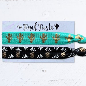 The FINAL FIESTA Hair Ties - Party Favors - Cactus Bracelet - Bachelorette Favor - Fiesta Theme - Bridesmaid Gift - Bachelorette Party