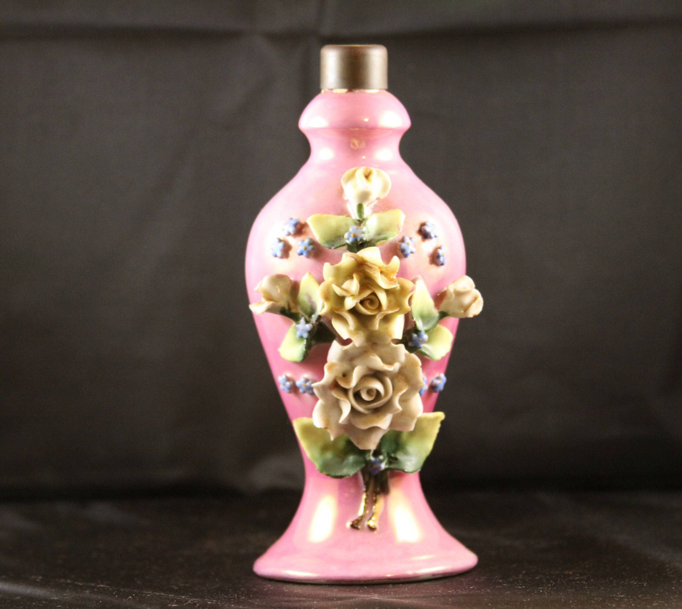 Victorian Table Lamp Base With High Relief Roses Etsy