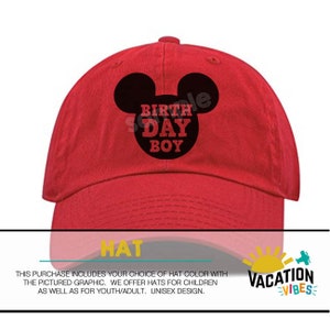 Birthday Boy Disney Hat Toddler Bday Mickey Mouse Kids Disneyland Baseball Cap Disney Cruise Birthday Trendy Mickey Birthday Party Gift Cute