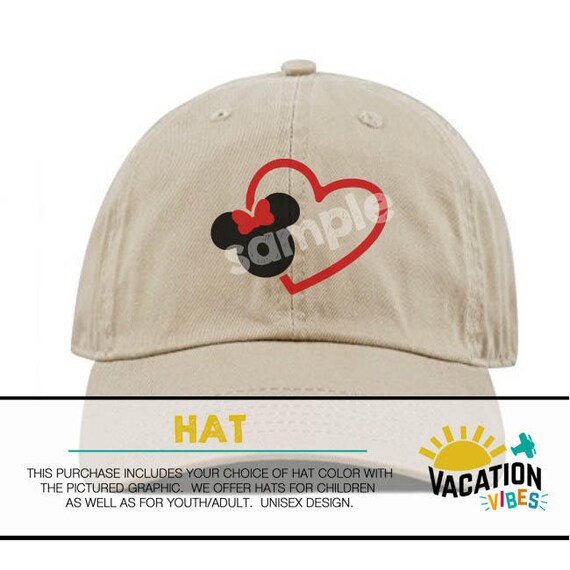 Minnie Mouse Disneyland Hat Toddler Girl Kids I Love Minnie Disney  Baseball Cap I Heart Minnie Mouse Girl Hat Trendy Disney Apparel
